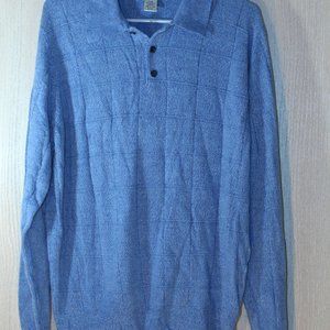 GEOFFREY BEENE Soft Blue Sweater with Buttons and Collar